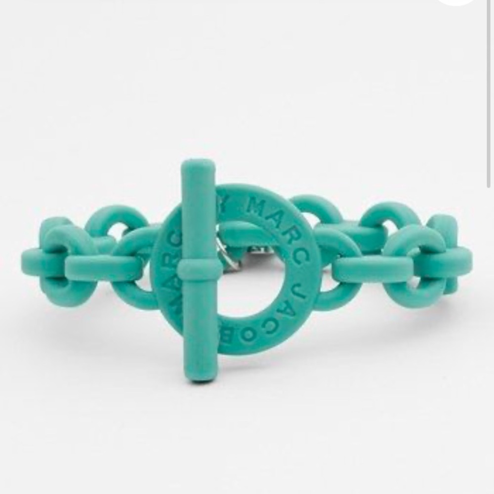 Marc By Marc Jacobs Aqua Lagoon Turnlock Rubber Stretch Bracelet